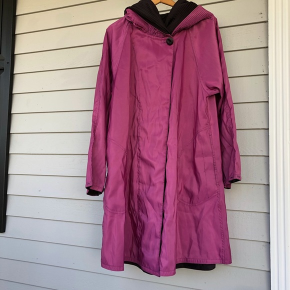 Mycra Pac Donatella Raincoat Pink Black Hood S M